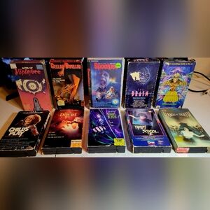 Horror Vhs Movie Lot | 10 Ct. | Spookies | The Brain | Acts Of Violence | Vintag